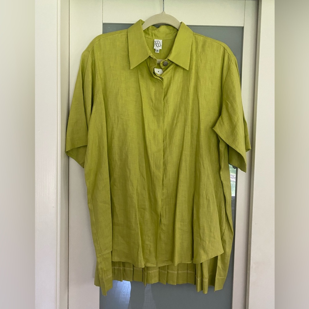 NWT M Square Pleated Linen Shirt